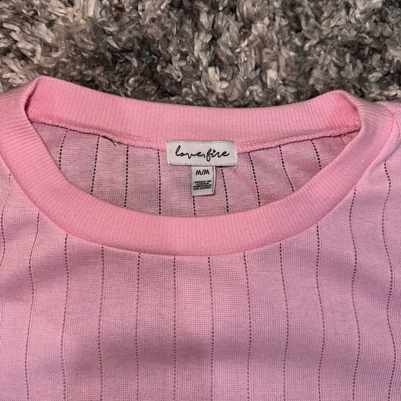 Love, Fire Pink Ruched Side Crop Top - Picture 3 of 3